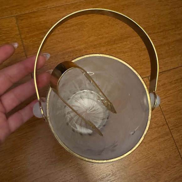 Creazioni Silvestri Arte Murano Crystal Ice Bucket Made In Italy, Floral & Gold - Picture 3 of 7